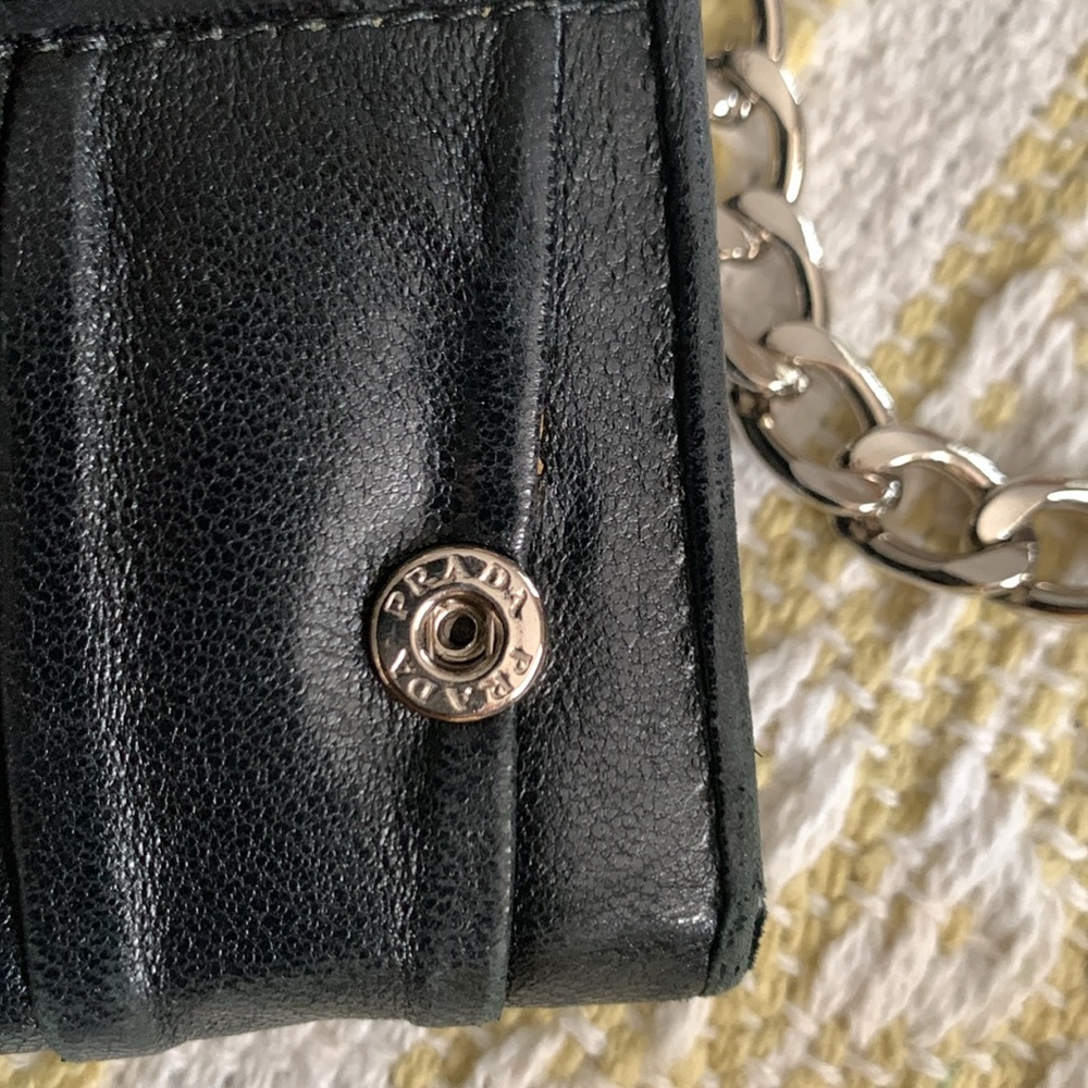 Prada Black Quilted Leather Chain Shoulder Bag - Picture 12 of 16